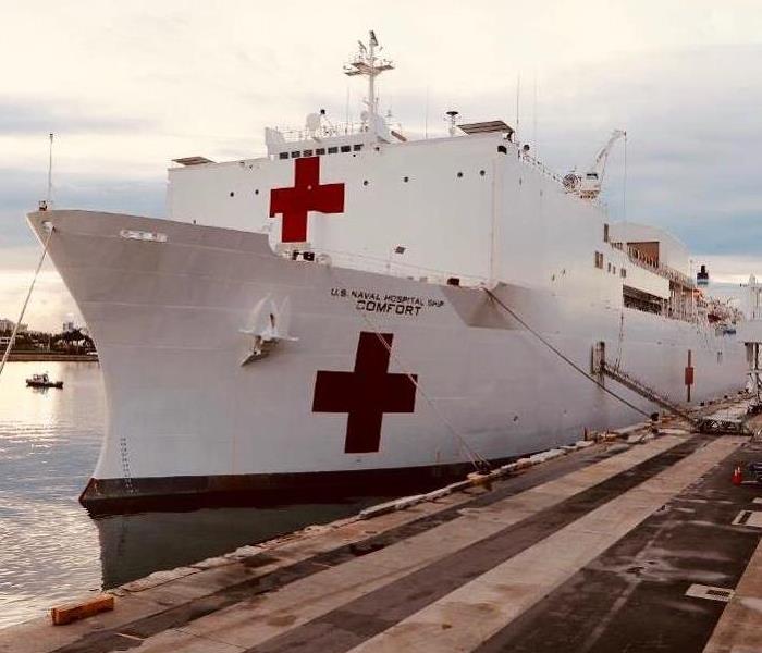 The U.S. Navy hospital ship USNS Comfort